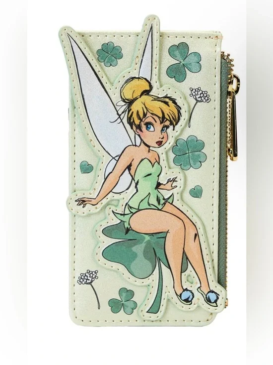 Loungefly Tinker Bell 3 PCS Bundle w Loungefly Disney Zip Wallet in Mint Green - Picture 2 of 8